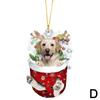 Creative Christmas Tree Pendants Car Interior Decorations Dog Cute Christmas Pendants A Bag New Car Decorations Year In Han H9E6