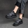 Fashion Spring Autumn Leather Thick Soled High Top Casual Shoes Women's Cowhide Retro Versatile Board Shoes Design Short Boots