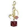 Pink Size Dice  Drip Alphabet Keychain Student Ladies Bag Gift Pendant Keyring