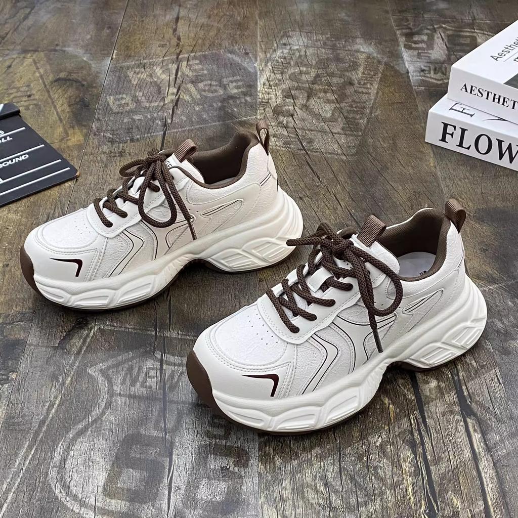 European Platform Dad Shoes Women's 2025 Spring New Super Fire Versatile Height Increase Breathable Lightweight Casual Sports Shoes