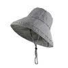 Casual Plaid Sun Hats Summer Fisherman Hat Fashion Drawstring Bucket Hats  Outdoor