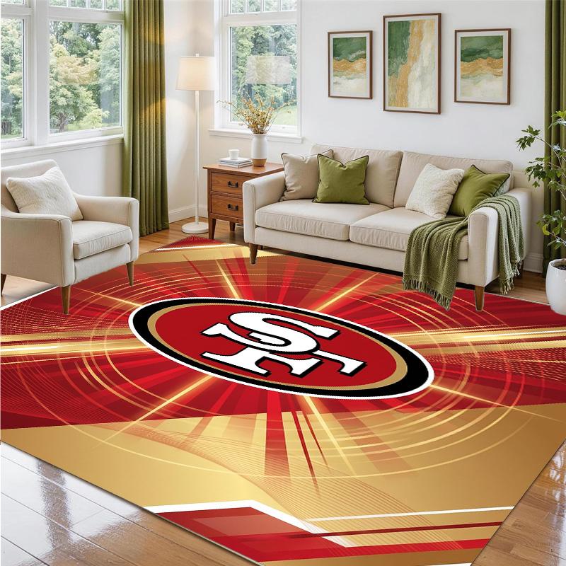 San Francisco 49ers Design Crystal Velvet Rug Soft Decorative Mat for Bedroom Entrance