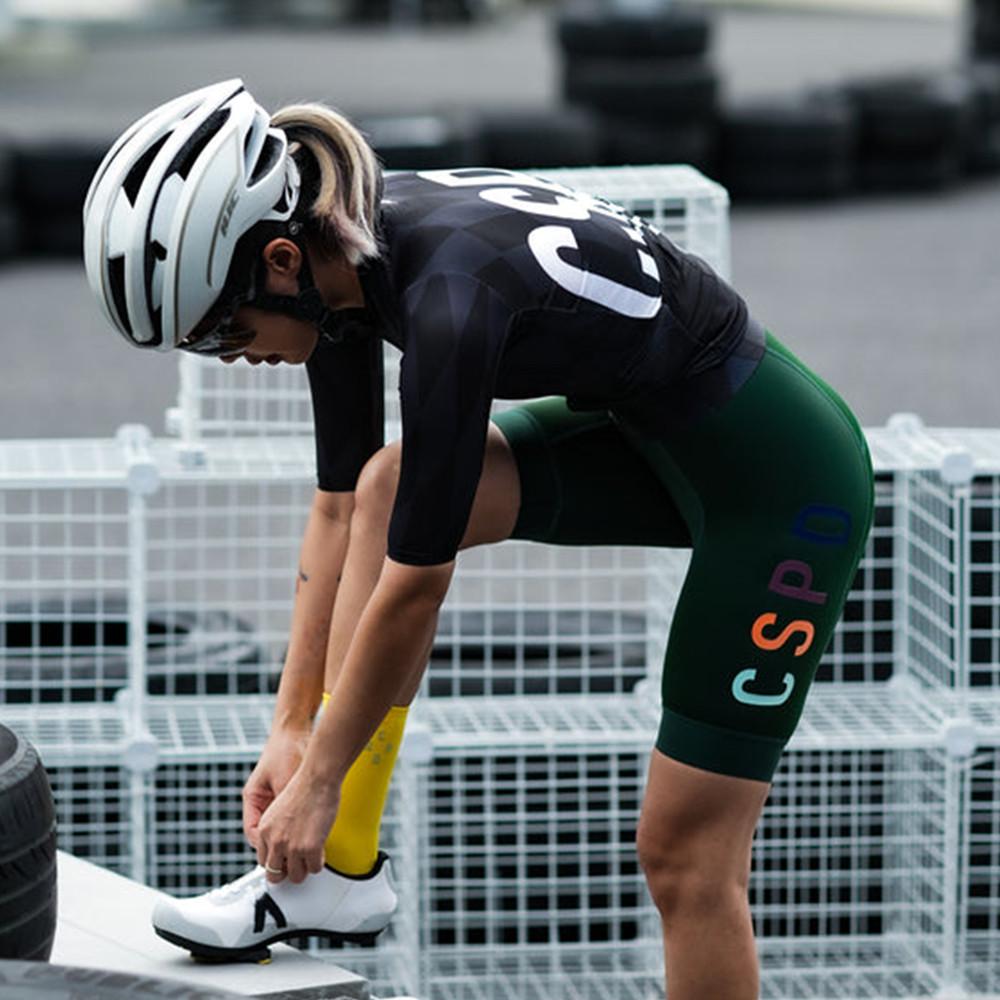 CSPD new women's short-sleeved cycling suit overalls shorts set mountain bike road bike cycling suit