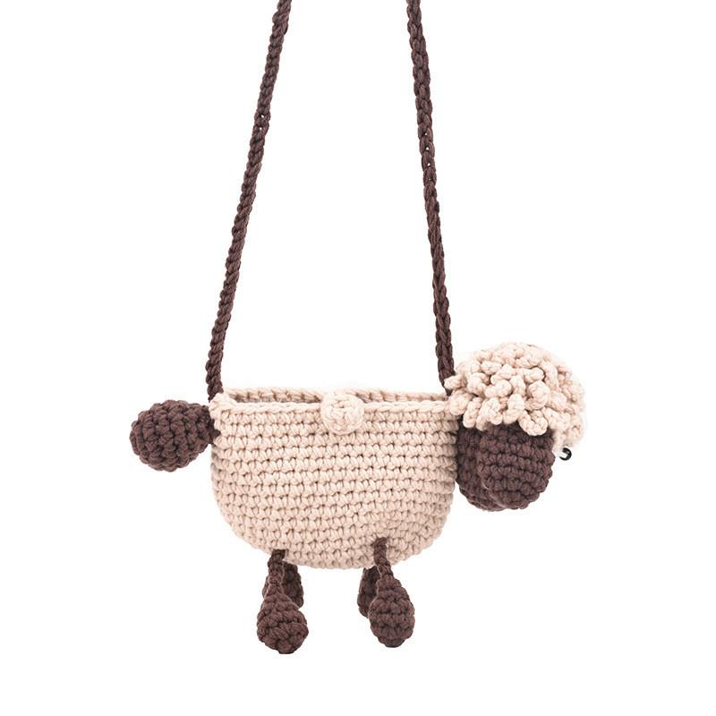 Wool Knit Cute Animal Crossbody Bag With Phone Pocket For Everyday Fashion
