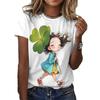 Summer Round Neck 3D Anime Girl Printed Top Fashionable Casual Short Sleeved Women's T-shirts
