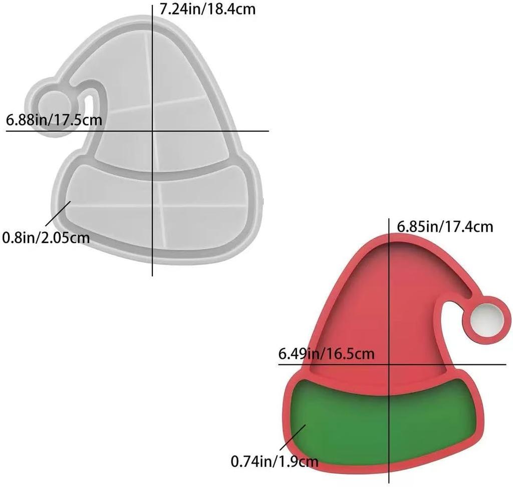 1 шт. Рождественские силиконовые формы из смолы для эпоксидной смолы, форма для смолы в виде шляпы Санты, контейнер для хранения, форма для глины, гипса, цемента