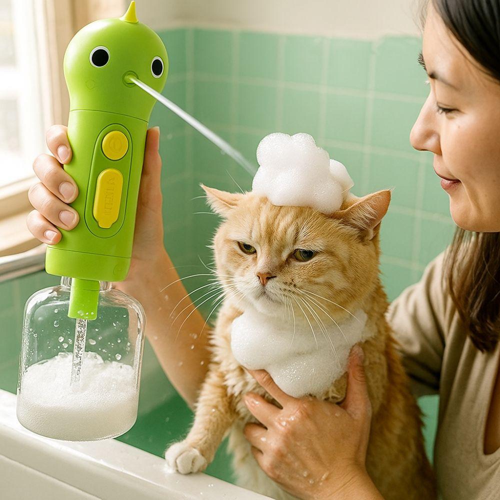 Automatic Dog Shampoo Dispenser Rechargeable Electric Bubble Maker Dog Shower Foamer Pet Spa
