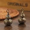 1pc Handmade Pure Copper Gourd Statue, Openable Lotus Gourd Sculpture, Chinese Fengshui Gourd Keychain Pendant, Car Key Chain Pendant