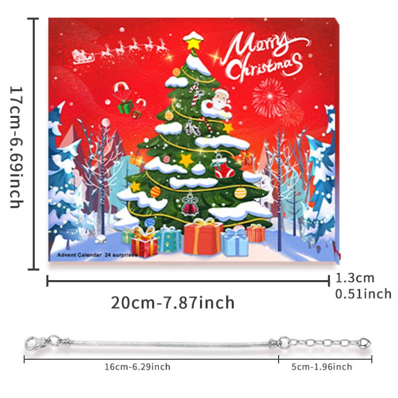 Рождественский адвент-календарь подарочная коробка с набором для изготовления браслетов «Сделай сам» снеговик Санта-Клаус, календарь обратного отсчета до Рождества для девочек
