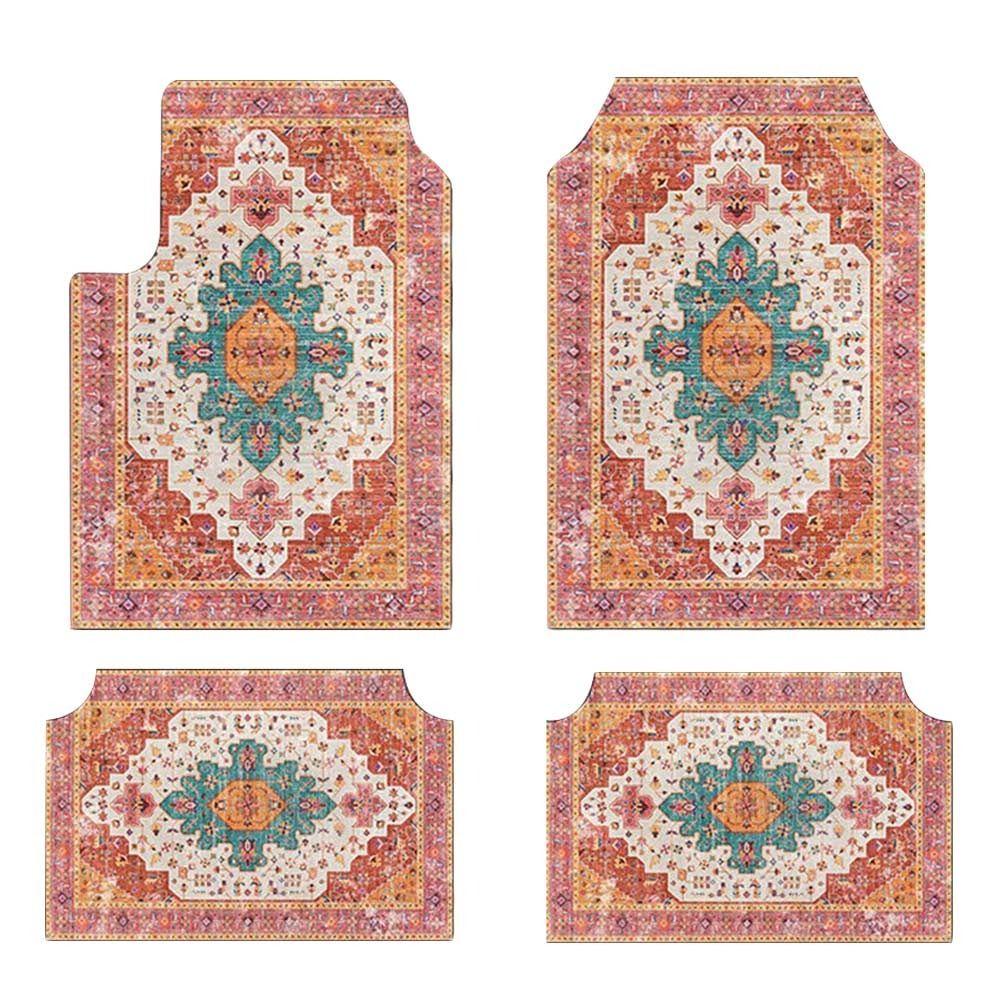 4 шт./компл. Сверхпрочные автомобильные коврики Богемные автомобильные аксессуары Прочный автомобильный ковер для передних и задних сидений