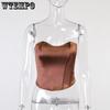 WTEMPO Women Tube Tops Solid Sleeveless Slim Skinny Corset Cropped Tops 2023 Summer Casual Elegant Female Halter Vests