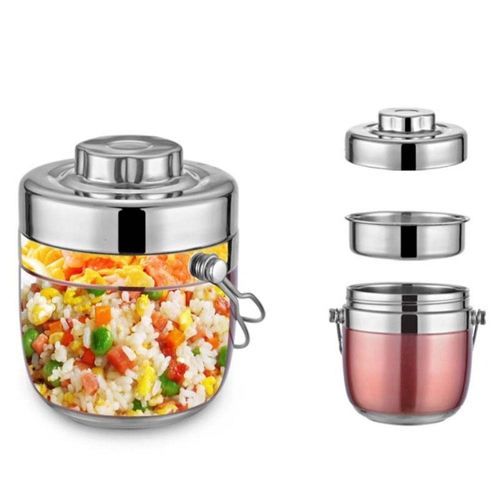Stainless Steel Insulated Lunch Box 1200/1500ML Thermos Soup Jar Thermal Food Container School