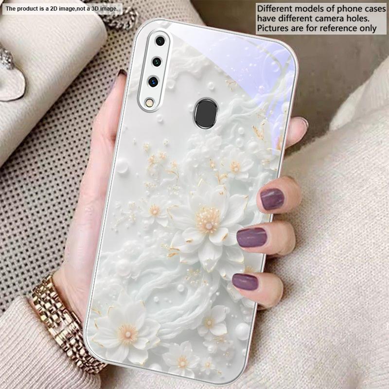 Красивые белые цветы Для Samsung A20 30 22 23 24 25 26 A31 32 33 34 A35 42 50 51 52 53 54 55 56 70 71 72 73 стеклянный чехол для телефона