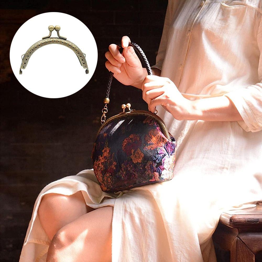 Винтажная застежка для кошелька, рамка для сумки, фурнитура для кошелька, мини-сумка, застежка-поцелуй, замок, сделай сам, ремесло