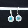 Natural Blue Copper Turquoise Gemstone Earrings, 925 Sterling Silver Earring, Handmade Boho Silver Jewelry Dangle Earrings, Party Wear Gift