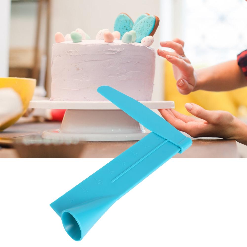 1 Set Adjustable Height Cream Scraper Cake Ruler Fondant Cake Smoother with Scale for KitchenGreen