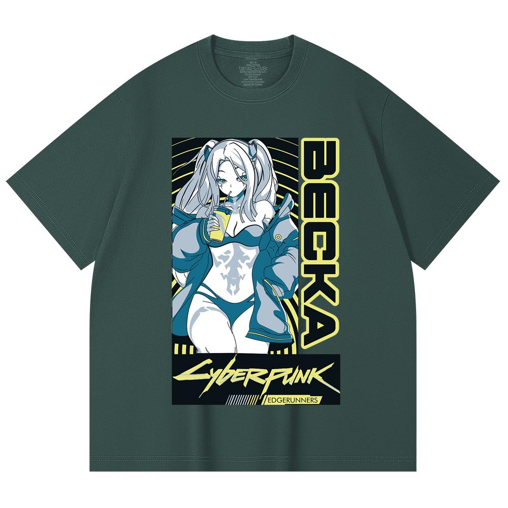 230 Gsm 100% Cotton Cyberpunk V10 Becka Print Unisex Heavy Cotton T Shirt