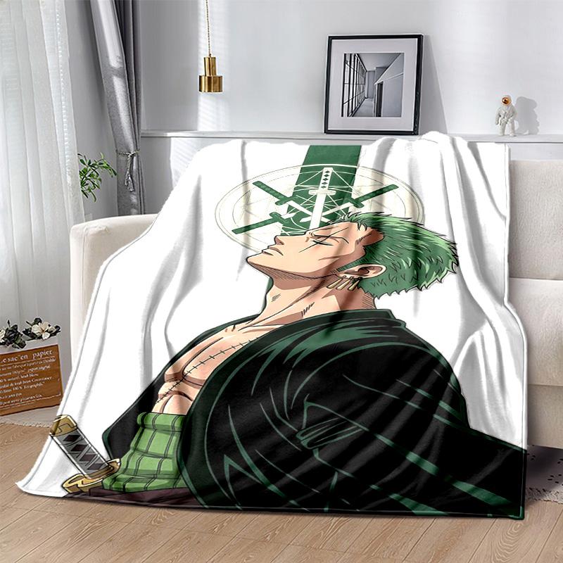 1pc Zoros Symbolic Sword Soft Throw Blanket Flannel All Season Light Weight Living Room/Bedroom Warm Blanket. M7270157