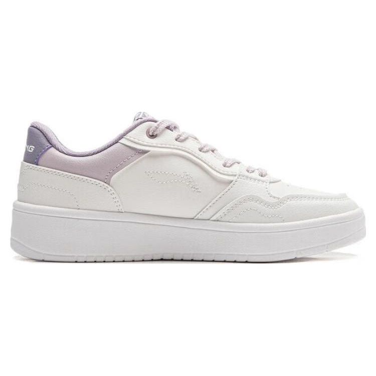 Li-Ning New Comfortable Fashion Non-Slip Wear-Resistant Low-Top Skate Shoes Women Sneakers White Purple AGCT474-2