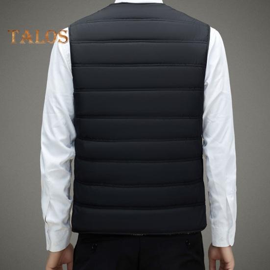 Мужской терможилет с V-образным вырезом, без рукавов, на бархатной подкладке, хлопковый жилет с карманами, однотонный, однобортный, ветрозащитный, теплый, с низом, жилет, куртка