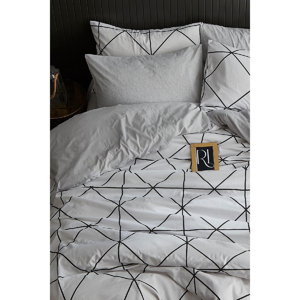 Двойной комплект пододеяльников в черную клетку (без листа)