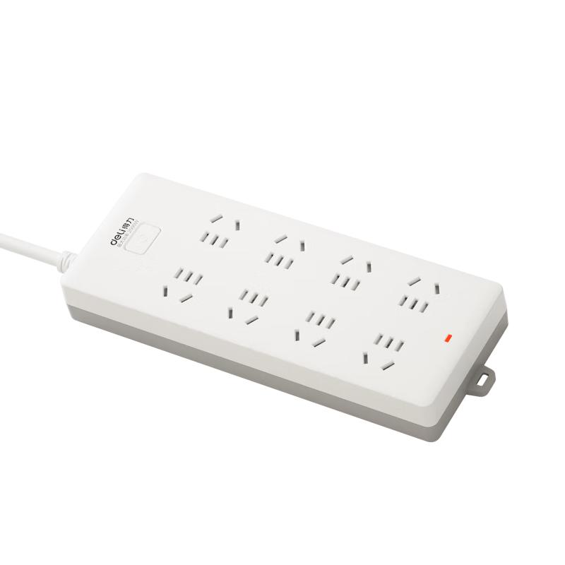 Deli 8-Outlet Power Strip with Master Switch, 5m Cable