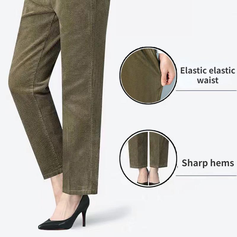 Autumn and Winter Women's Corduroy Pants Casual Fashion Women's Warm Pants Straight Pants