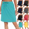 Европейская и американская женская весенне-летняя темпераментная однотонная юбка со шнуровкой, двухслойная короткая юбка
