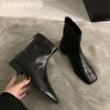 Suede Ankle Boots Women Flats Leather Shoes Woman 2025 Trend Elegant Retro Winter Chelsea Boots Zipper Casual Snow Botas Mujer