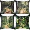 Наволочка Wildlife Forest, короткий плюш, лен, набивная наволочка для подушки с рисунком диких животных