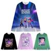 KPop Demon Hunters Long Sleeves Huntrix Girl Saja Boys Kids Baby Crew Neck Sweatshirt Zoey Rumi Mira All-match Children`s Clothes