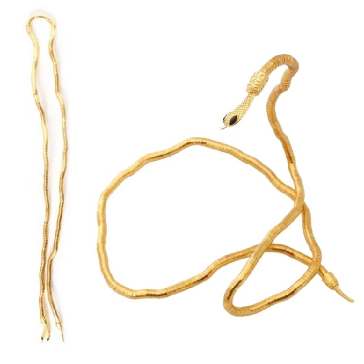 Модное гибкое ожерелье-браслет в виде змеи, многослойное металлическое ожерелье в виде змеи