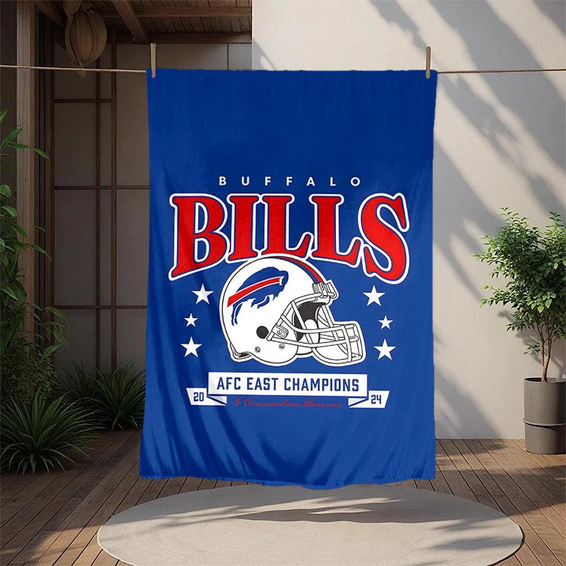 Bills Team Flannel Blanket Soft Warm All-Season Throw, Design for Camping, Car Travel, Hiking Sofa, Bed, Office Perfect Gift for Parties