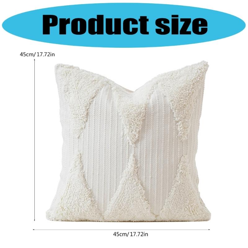 Наволочка Геометрический жаккард Наволочка Хлопок Стирающаяся ткань Чехол для подушки 45х45см Украшение для гостиной