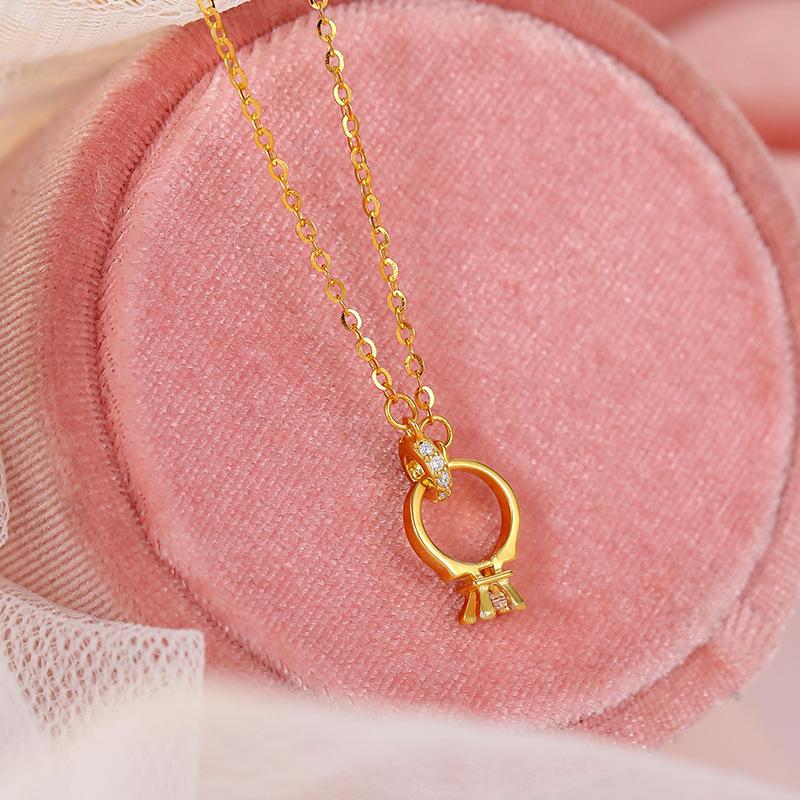 Ожерелье с подвеской в виде двойного кольца из серебра 925 пробы Banyan Tree Mobius - легкая роскошная цепочка на ключицу