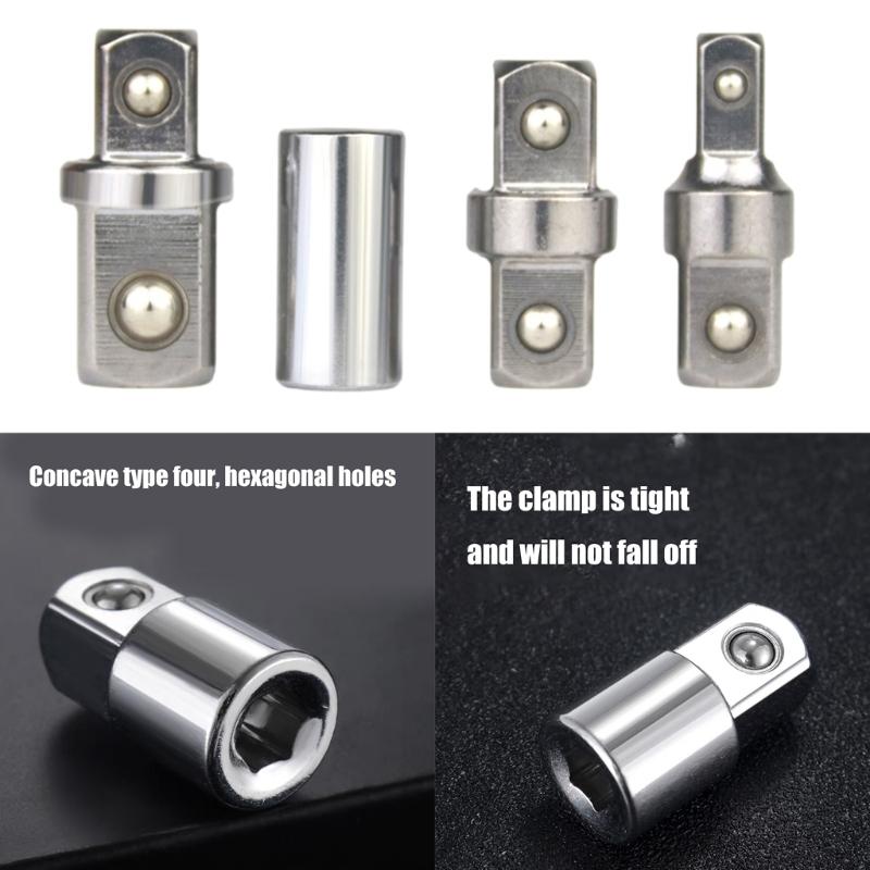 Multiple Size Socket Adapter 1/4 To 3/8 or 1/2 Inch Square Drive Converter Set for Home Improvement and Workshop Tasks