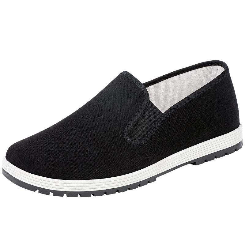 [Поддержка/] Старые пекинские матерчатые туфли, мужские туфли с одной педалью, подошва из говяжьих сухожилий, черные матерчатые туфли