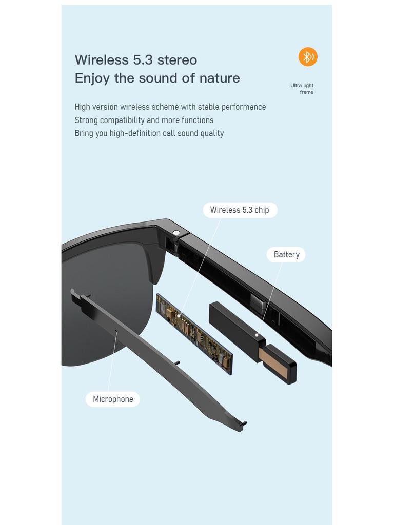Bluetooth Smart Sunglasses: F06, F07, F08 Anti-UV Fashion Glasses