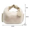 Yogodlns Women Faux Fur Plush Handbags Ruched Handle Small Lady Shoulder Crossbody Bag Casual Half-Moon Hobos Winter Bags for Women