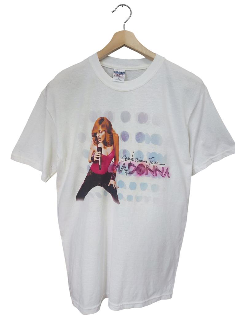 Rare Vintage 00s Madonna CONFESSION TOUR Japan Europe Tour T Shirt Gildan medium USA Pop RnB Hip Hop Rap Tees Madonna time goes by