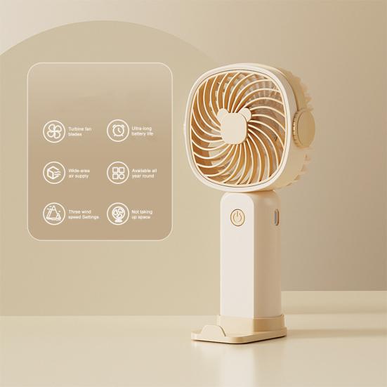 Handheld Fan with 3 Adjustable Speeds Strong Airflow Low Noise Compact Design Portable Table Fan Personal Air Cooler