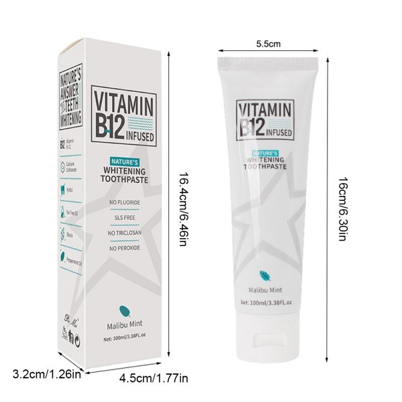 100ml Vitamin B12 Remove Stains Whitening Toothpaste Mint Toothpaste Toothpaste Whitening Gum Repair Teeth