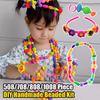 Non-Toxic 508/708/808/1008 Piece Multi-Shaped Diy Handmade Beaded Kit Toy Colorful Educational Snap Pop Beads Kits Lightweight Arts Crafts