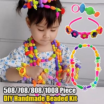 508/708/808/1008 Штук Разноформенные DIY Ручной Работы Наборы Бусин Игрушка Цветные Обучающие Наборы Pop Beads Легкие Искусства и Поделки