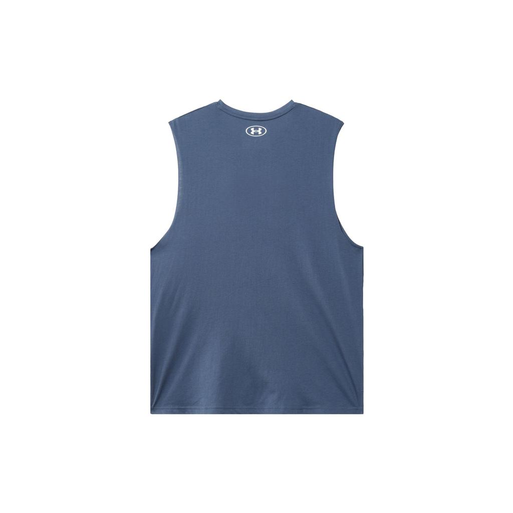 Under Armour Project Rock Show Your Work с принтом букв, круглый вырез, тренировочный жилет без рукавов, мужские жилеты Downpour-Gray 1385939-044