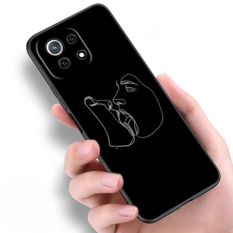Черный чехол для телефона с изображением любовника и цветов для Xiaomi Mi POCO X3 NFC GT M4 M3 12 11T 10T Pro A3 11 Lite NE 5G 12X 11i F3, мягкий черный чехол