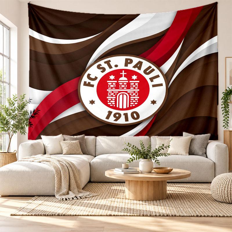 FC St. Pauli Football Wall Tapestry, Soft Fabric Wall Hanging, Decorative Backdrop For Bedroom Home Wall Art