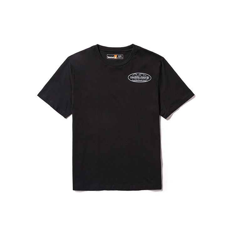 Timberland Повседневная удобная дышащая футболка с коротким рукавом с принтом унисекс топы черного цвета A4195-001
