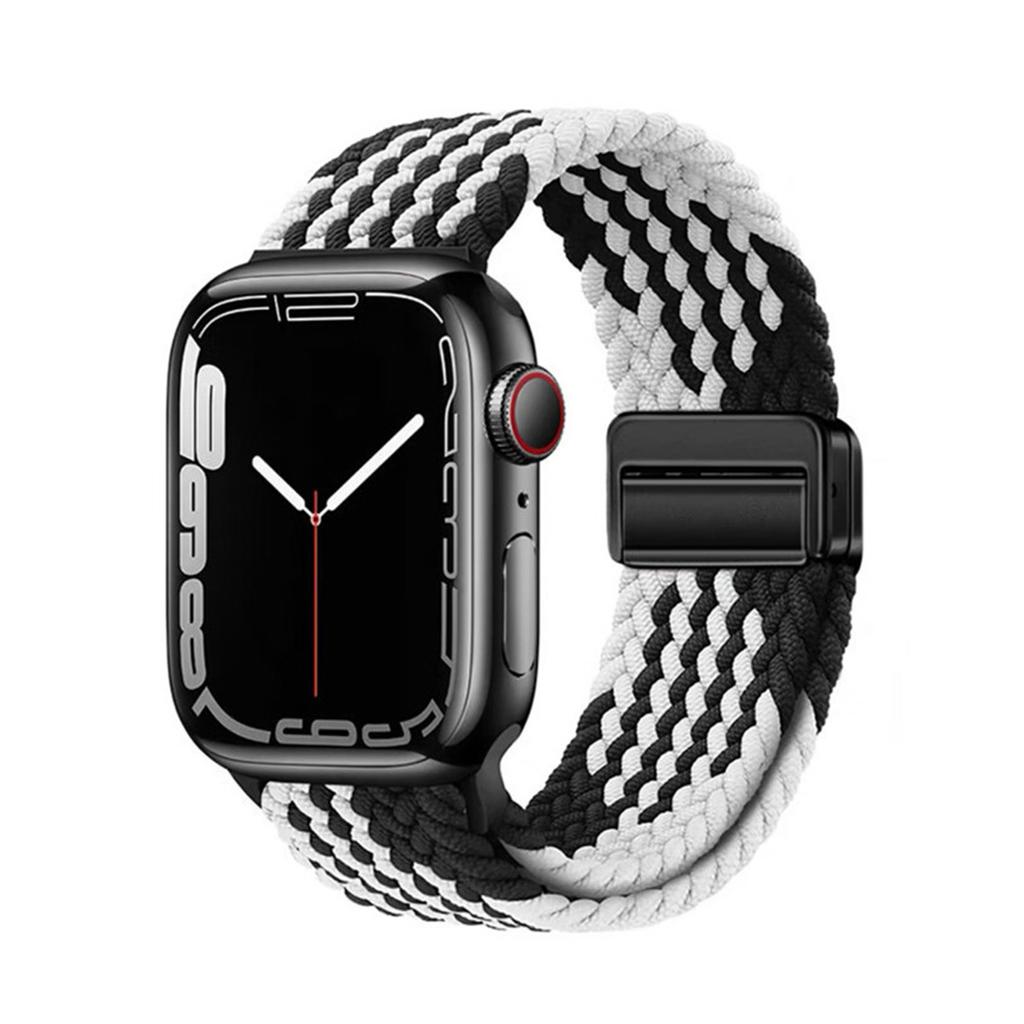 Magnetic Nylon Strap Adjustable Buckle for Apple Watch Strap Ultra2 49mm 45mm 44mm 41mm 40mm 38mm Band for Apple Watch Band iWatch 9 8 7 6 5 4 3 2 SE