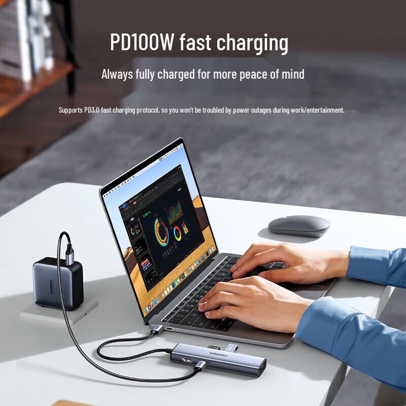 Ugreen USB-C концентратор DisplayPort Thunderbolt с Gigabit Ethernet, штекер CN (адаптер в комплекте)